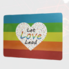 Let Love Lead Rainbow Premium Cork-Backed Wooden Large Placemats (Set of 4 – Size: 30 x 22.8cm)