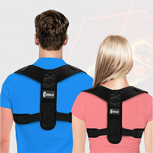 Vessus Posture Corrector for Men and Women, Upper Back Brace for Clavicle Support, Adjustable Back Straightener and Providing Pain Relief from Neck, Back & Shoulder